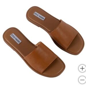 Steve Madden Leather Sandal / Slide in Tan Size 7